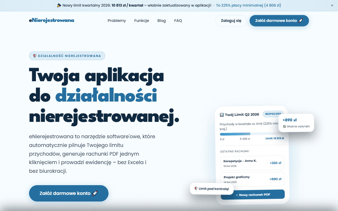 Zrzut ekranu eNierejestrowana