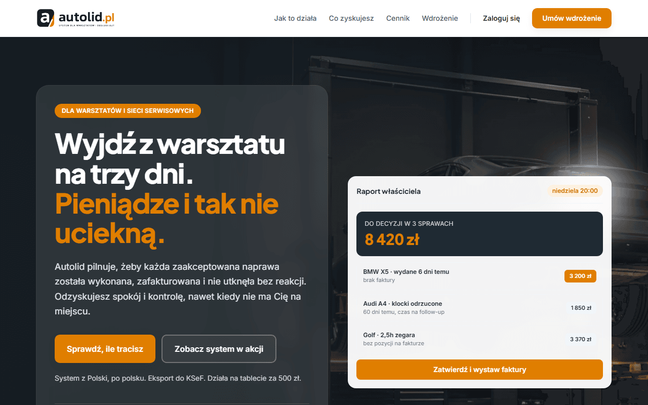 Zrzut ekranu Autolid