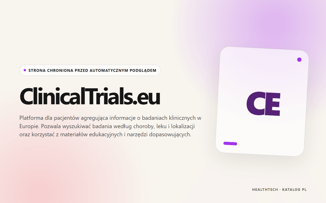Zrzut ekranu ClinicalTrials.eu