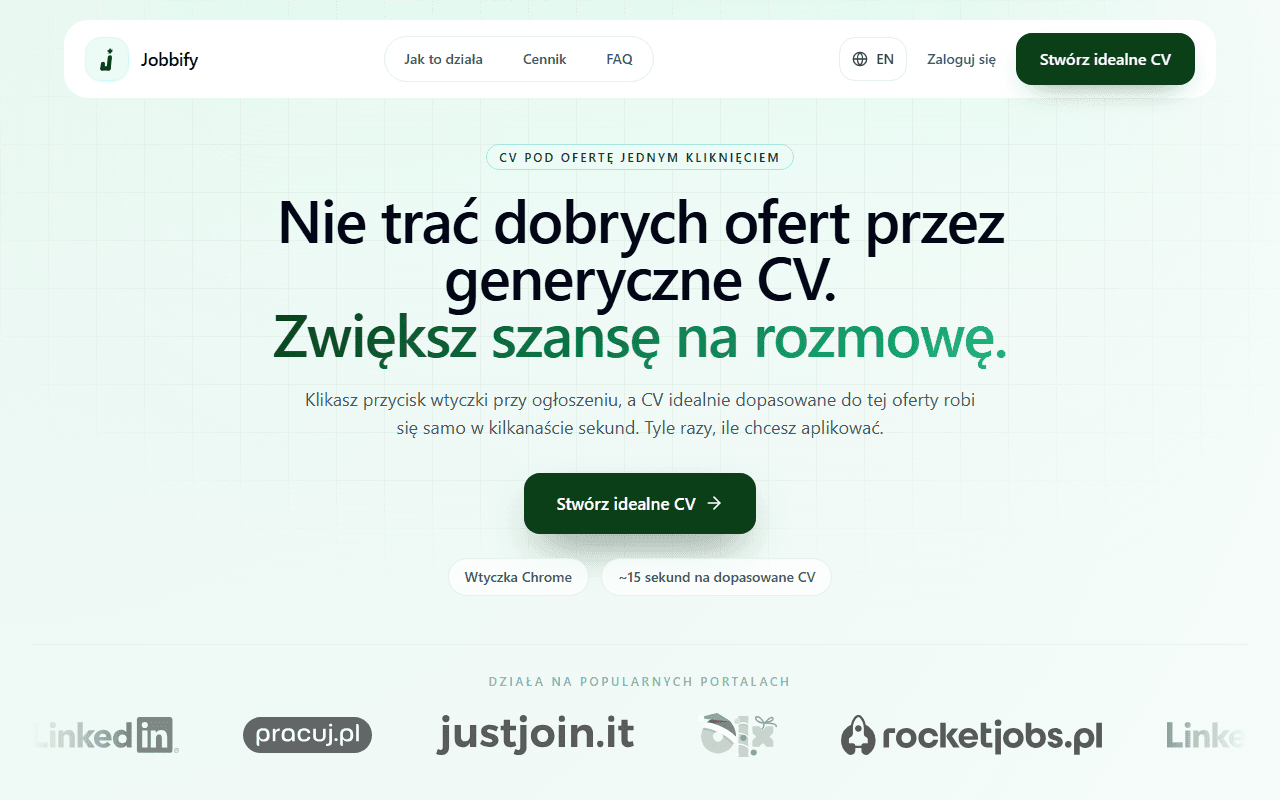 Zrzut ekranu Jobbify