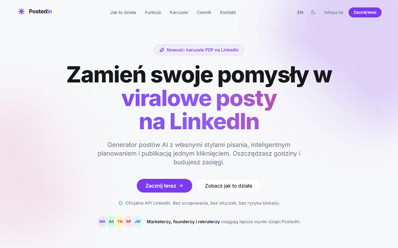 Zrzut ekranu PostedIn
