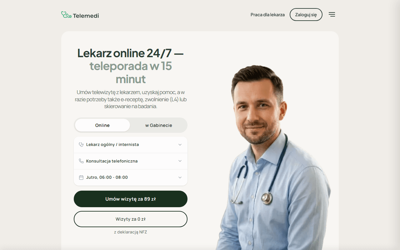 Zrzut ekranu Telemedi