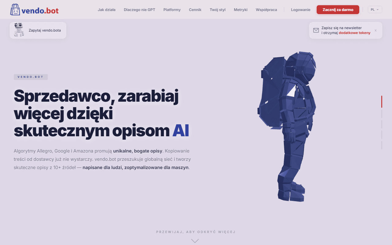 Zrzut ekranu vendo.bot