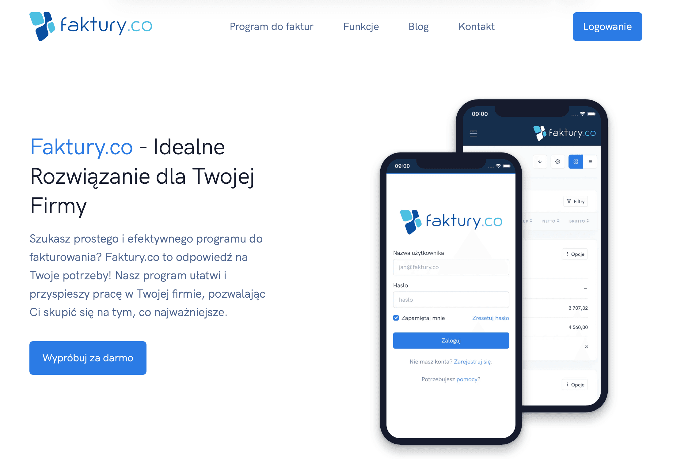 Zrzut ekranu FAKTURY.CO