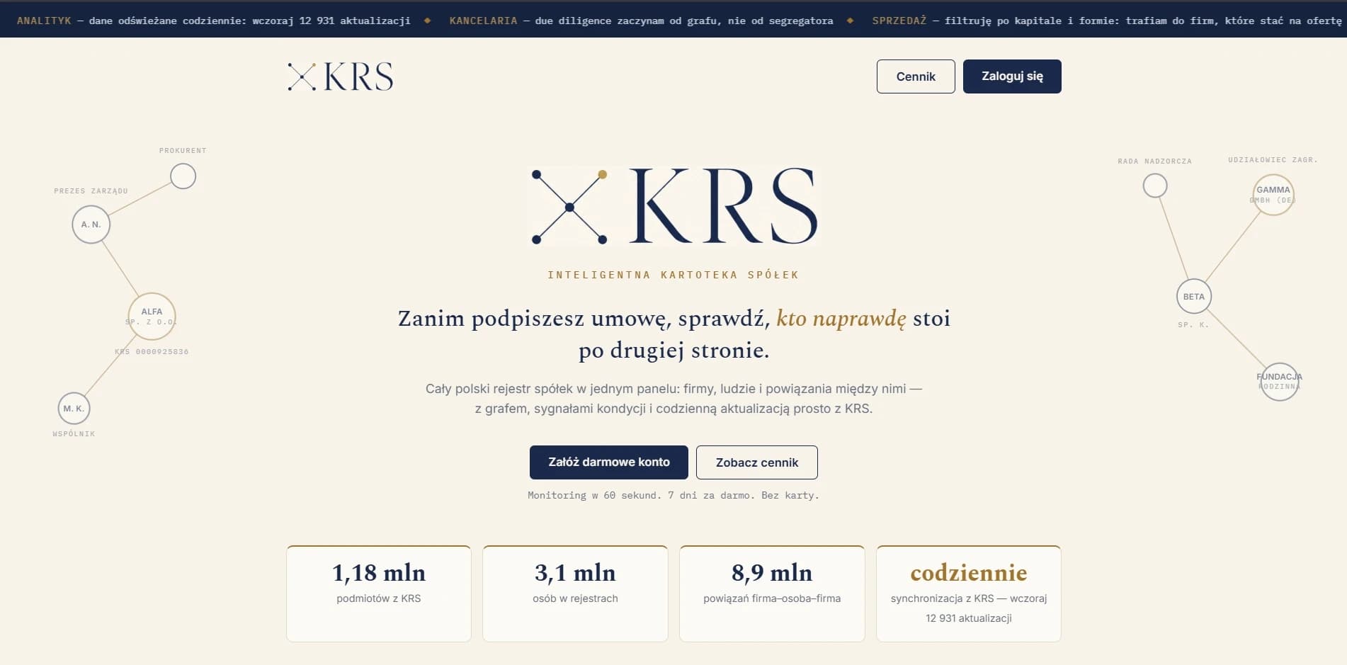 Zrzut ekranu xKRS - Inteligentna Kartoteka Spółek